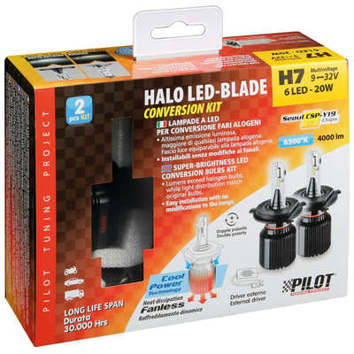 H7 9-32V PX26d 6LED 6.500K 4.000lm 20W CANBUS SEOUL CSP-Y19chips HALO LED BLADE 2ΤΕΜ.