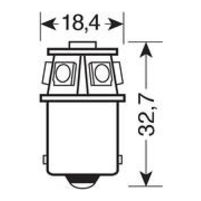 R5W 24V BA15s HYPER-LED18 ΠΟΡΤΟΚΑΛΙ 6SMDx3chips (ΜΟΝΟΠΟΛΙΚΟ-ΦΟΥΝΤΟΥΚΙ-) BLISTER 1ΤΕΜ.