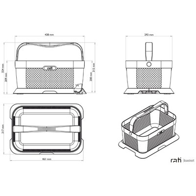 ΚΑΛΑΘΙ ΜΕΤΑΦΟΡΑΣ ΠΡΟΙΟΝΤΩΝ RATI ΠΛΑΣΤΙΚΟ ΜΕ ΑΝΤΙΟΛΙΣΘΗΤΙΚΗ ΒΑΣΗ 21L 12kg max ΜΕ ΛΑΒΗ 438x292x315mm