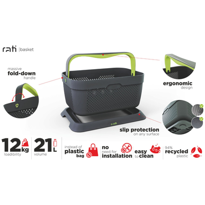 ΚΑΛΑΘΙ ΜΕΤΑΦΟΡΑΣ ΠΡΟΙΟΝΤΩΝ RATI ΠΛΑΣΤΙΚΟ ΜΕ ΑΝΤΙΟΛΙΣΘΗΤΙΚΗ ΒΑΣΗ 21L 12kg max ΜΕ ΛΑΒΗ 438x292x315mm