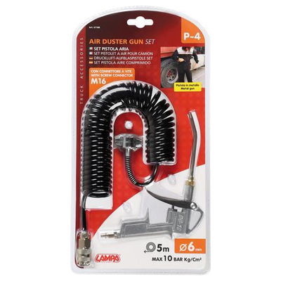 ΠΙΣΤΟΛΙ ΑΕΡΑ ΜΕΤΑΛΛΙΚΟ ΜΕ ΣΠΙΡΑΛ P-4 6mm 5m 10bar kg/cm2  ME ΣΥΝΔΕΣΜΟΣ ΑΕΡΑ M16