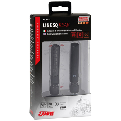 ΦΛΑΣ ΠΙΣΩ ΓΙΑ MOTO LINE SQ 12V SMD LED 3 ΧΡΗΣΕΩΝ ΘΕΣΕΩΣ/STOP/ΦΛΑΣ (ΜΑΥΡΟ 92 X 16 mm) - 2 ΤΕΜ.