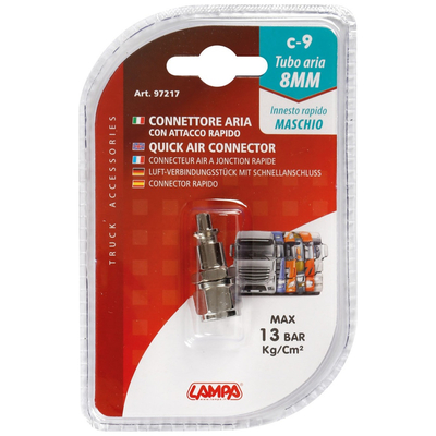 ΣΥΝΔΕΣΜΟΣ C-9 ΑΡΣΕΝΙΚΟΣ ΓΙΑ ΣΩΛΗΝΑ ΑΕΡΑ ΦΟΡΤΗΓΟΥ ΜΕ ΔΙΑΜΕΤΡΟ 8 mm - 13 bar/kg/cm2 max - 1 ΤΕΜ.