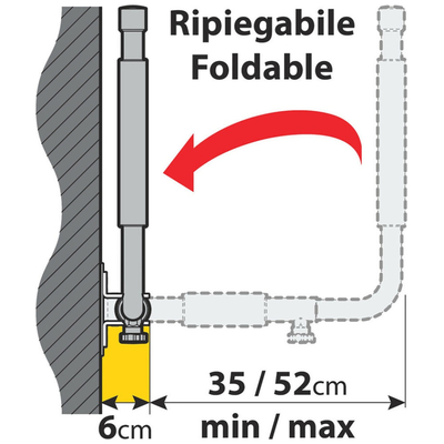 ΒΑΣΗ ΤΟΙΧΟΥ ΣΤΗΡΙΞΗΣ ΜΠΑΓΚΑΖΙΕΡΑΣ ΤΗΛΕΣΚΟΠΙΚΗ 35-52cm TYPE-1 max40kg -2 ΤΕΜ.