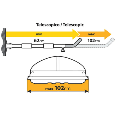ΒΑΣΗ ΤΟΙΧΟΥ ΣΤΗΡΙΞΗΣ ΜΠΑΓΚΑΖΙΕΡΑΣ ΤΗΛΕΣΚΟΠΙΚΗ 62-102cm TYPE-2 max40kg -2 ΤΕΜ.