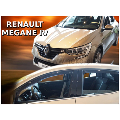 RENAULT MEGANE 5D 2016+ ΣΕΤ ΑΝΕΜΟΘΡΑΥΣΤΕΣ ΑΥΤΟΚΙΝΗΤΟΥ ΑΠΟ ΕΥΚΑΜΠΤΟ ΦΙΜΕ ΠΛΑΣΤΙΚΟ HEKO - 4 ΤΕΜ.