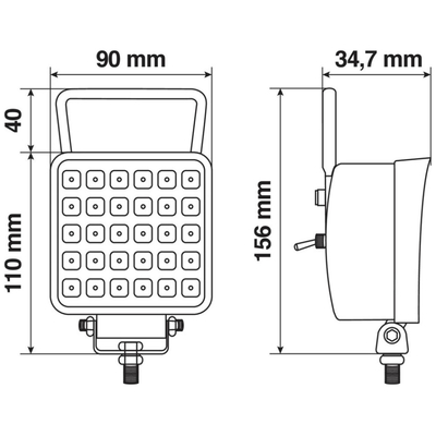 ΠΡΟΒΟΛΕΑΣ ΤΕΤΡΑΓΩΝΟΣ WL-28 16LED 16W 1.400lm 6.000K 10-30V 110x90x34,7mm ΦΩΣ ΔΙΑΘΛΑΣΗΣ 1ΤΕΜ.