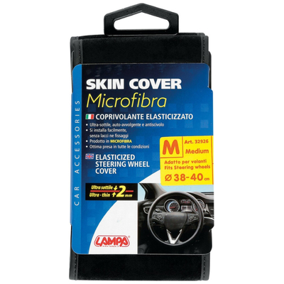 ΚΑΛΥΜΜΑ ΤΙΜΟΝΙΟΥ SKIN-COVER ΜΙΚΡΟΦΙΜΠΡΑ 38/40cm (M) ΜΑΥΡΟ ΕΛΑΣΤΙΚΟ 2mm ΠΑΧΟΣ