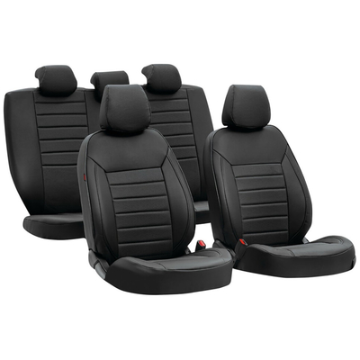 ΚΑΛΥΜΜΑΤΑ ΚΑΘΙΣΜΑΤΩΝ LUXURY LEATHERETTE ΔΕΡΜΑΤΙΝΗ ΑΦΡΩΔΕΣ ΜΑΥΡΟ -4 ΤΕΜ