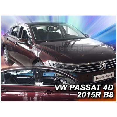 VW PASSAT 4D 2014+ ΣΕΤ ΑΝΕΜΟΘΡΑΥΣΤΕΣ ΑΥΤΟΚΙΝΗΤΟΥ ΑΠΟ ΕΥΚΑΜΠΤΟ ΦΙΜΕ ΠΛΑΣΤΙΚΟ HEKO - 4 ΤΕΜ.