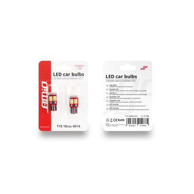 T10 W5W CANBUS 12V 2,2W LED 18xSMD4014 ΛΕΥΚΟ 5600K 12x23mm 2ΤΕΜ.