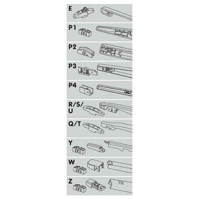 ΥΑΛΟΚΑΘΑΡΙΣΤΗΡΑΣ ΠΙΣΩ ONE FIT FLAT 35cm (14") 1ΤΕΜ. ΜΕ 10 ΑΝΤΑΠΤΟΡΕΣ (VW GROUP)