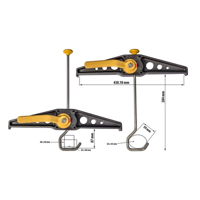 ΣΥΣΤΗΜΑ ΣΤΑΘΕΡΟΠΟΙΗΣΗΣ / ΜΕΤΑΦΟΡΑΣ ΣΚΑΛΑΣ RHINO SAFE CLAMP ΣΕ ΜΠΑΡΕΣ ΟΡΟΦΗΣ - 2 ΤΕΜ.