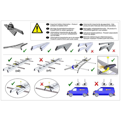 ΣΥΣΤΗΜΑ ΣΤΑΘΕΡΟΠΟΙΗΣΗΣ / ΜΕΤΑΦΟΡΑΣ ΣΚΑΛΑΣ RHINO SAFE CLAMP ΣΕ ΜΠΑΡΕΣ ΟΡΟΦΗΣ - 2 ΤΕΜ.