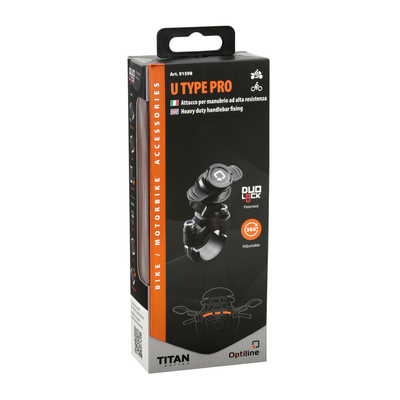 ΒΑΣΗ ΣΤΗΡΙΞΗΣ ΚΙΝΗΤΟΥ MOTO ΜΕΤΑΛΛΙΚΗ U-TYPE PRO 22>28mm/26mm  (ΓΙΑ ΘΗΚΕΣ OPTI CASE) TITAN SERIES LAMPA - 1 TEM