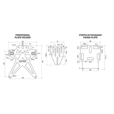 ΒΑΣΗ ΣΤΗΡΙΞΗΣ ΠΙΝΑΚΙΔΑΣ MOTO ΑΛΟΥΜΙΝΙΟΥ AERO-X EVO 3 ΜΑΥΡΗ UNIVERSAL LAMPA - 1 ΤΕΜ