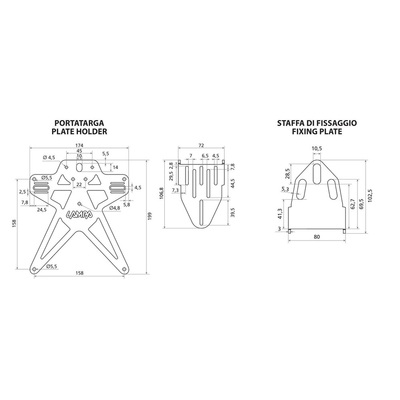 ΒΑΣΗ ΣΤΗΡΙΞΗΣ ΠΙΝΑΚΙΔΑΣ MOTO ΑΛΟΥΜΙΝΙΟΥ AERO-X EVO 6 ΜΑΥΡΗ UNIVERSAL LAMPA - 1 ΤΕΜ
