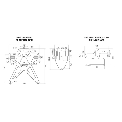 ΒΑΣΗ ΣΤΗΡΙΞΗΣ ΠΙΝΑΚΙΔΑΣ MOTO ΑΛΟΥΜΙΝΙΟΥ AERO-X EVO 7 ΜΑΥΡΗ UNIVERSAL LAMPA - 1 ΤΕΜ