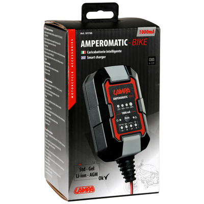 ΦΟΡΤΙΣΤΗΣ/ΣΥΝΤΗΡΗΤΗΣ ΜΠΑΤΑΡΙΑΣ AMPEROMATIC BIKE 6/12V 1A 2>20Ah GEL/STD/SMF/AGM/EFB/LiFePo4 LAMPA - 1 ΤΕΜ