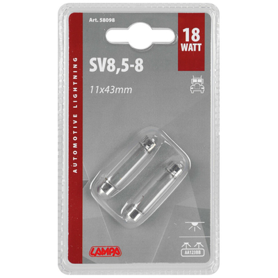 ΛΑΜΠΑΚΙΑ ΠΛΑΦΟΝΙΕΡΑΣ 24V 18W SV8,5-8 11x43mm STANDARD ΑΛΟΓΟΝΟΥ LAMPA - 2 ΤΕΜ.