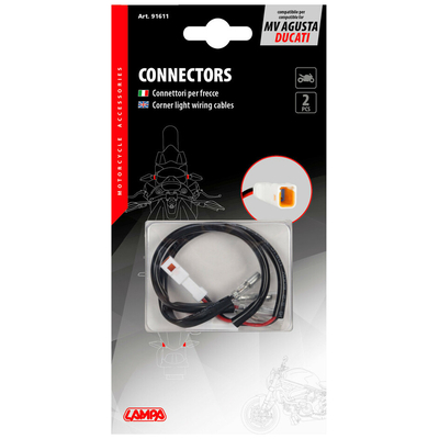 ΚΑΛΩΔΙΩΣΗ ΓΙΑ ΣΥΝΔΕΣΗ LED ΦΛΑΣ TYPE 2 MV AGUSTA/DUCATI  LAMPA - 2 ΤΕΜ