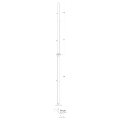 ELVHX - 19005 | ΙΣΤΟΣ ΑΛΕΞ/ΝΟΥ 6mt ΜΕ ΣΥΣΤΗΜΑ ΑΝΑΚΛΙΣΗΣ St/tZn