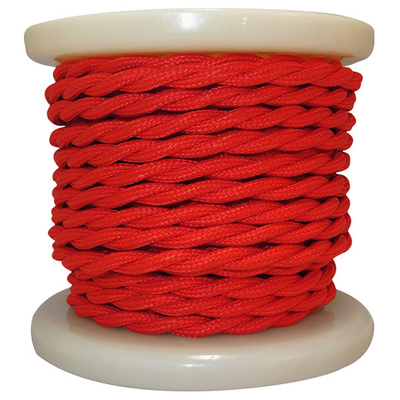 ELVHX - EL338021 | Textile Cable Τwist 2x0.75mm²- ρολλό 10mt –  ΚΟΚΚΙΝΟ
