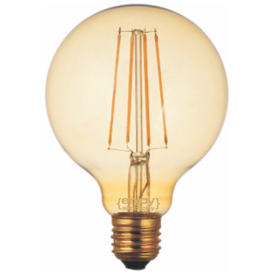 ELVHX - EL822113 | LED FILLAMENT DIM Amber Glass G95-4|4W Ε27|2200k|380lm|{enjoysimplicity}™