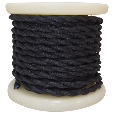 ELVHX - EL338006 | Textile Cable Τwist 2x0.75mm²- ρολλό 10mt – ΜΑΥΡΟ