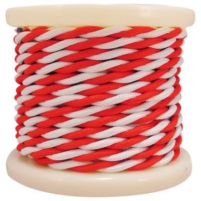ELVHX - EL338028 | Textile Cable Τwist 2x0.75mm²- ρολλό 10mt  –  Κόκκινο & λευκό