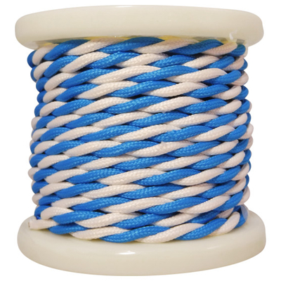 ELVHX - EL338029 | Textile Cable Τwist 2x0.75mm²- ρολλό 10mt –  Γαλάζιο & λευκό έντονο