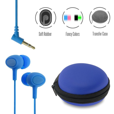 Stereo Hi-Fi Earphones Blue + Θήκη
