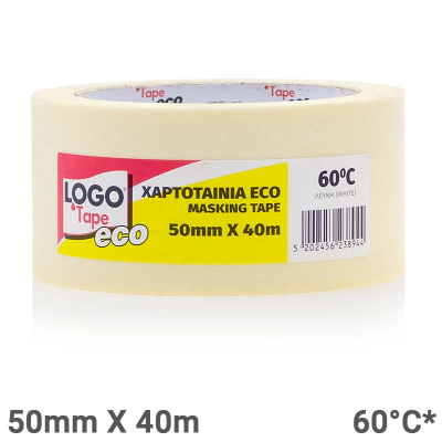 LOGO Πλατιά Χαρτοταινία ECO 50mm x 40m Λευκή