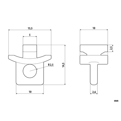 ΓΑΝΤΖΑΚΙΑ ΚΟΥΡΤΙΝΑΣ ΦΟΡΤΗΓΟΥ F-2 6mm U-TYPE  LAMPA - 10 ΤΕΜ.