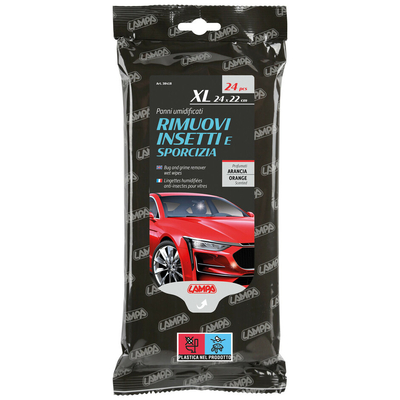 ΥΓΡΑ ΜΑΝΤΗΛΑΚΙΑ ΚΑΘΑΡΙΣΜΟΥ ΕΝΤΟΜΩΝ/ ΠΕΡΙΒΑΛΛΟΝΤΙΚΩΝ ΡΥΠΩΝ ΑΠΟ ΦΑΝΑΡΙΑ/ΠΑΡΑΘΥΡΑ XL 24x22 cm LAMPA - 24 TEM.