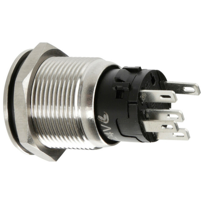 ΔΙΑΚΟΠΤΗΣ ΜΠΟΥΤΟΝ (BUTTON) 12/24V 5Amax 5PIN IP65 ON/OFF ME LED ΚΟΚΚΙΝΟ ΑΝΟΞΕΙΔΩΤΟ ΑΤΣΑΛΙ​ LAMPA - 1 TEM.