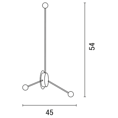 ARTE ILLUMINA ΑΠΛΙΚΑ ΤΟΙΧΟΥ ΡΑΒΔΟΣ LED 3x5W 45x54 ΧΡΥΣΟ