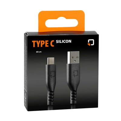 ΚΑΛΩΔΙΟ ΦΟΡΤΙΣΗΣ & ΜΕΤΑΦΟΡΑΣ ΔΕΔΟΜΕΝΩΝ USB A> TYPE C 3000mA/18W ΣΙΛΙΚΟΝΗΣ ΜΑΥΡΟ 60cm OPTILINE​ LAMPA - 1 TEM.