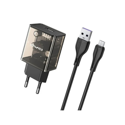 Αντάπτορας φόρτισης με καλώδιο Micro USB - C9M - Fast Charge - 2.4A - AWEI - 005074
