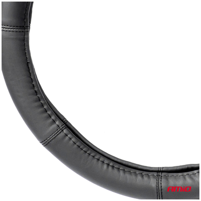 ΚΑΛΥΜΜΑ ΤΙΜΟΝΙΟΥ ΑΠΟ ΤΕΧΝΟΔΕΡΜΑ 41-43CM SWC-48-XL ΣΕ ΜΑΥΡΟ ΧΡΩΜΑ ΜΕ ΜΑΥΡΕΣ ΡΑΦΕΣ AMIO - 1 ΤΕΜ.