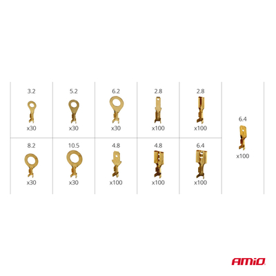 ΦΙΣΑΚΙΑ/ΑΚΡΟΔΕΚΤΕΣ ΚΑΛΩΔΙΩΝ ΑΡΣΕΝΙΚΑ/ΘΗΛΥΚΑ/ΜΑΤΙΟΥ ΣΕ ΚΑΣΕΤΙΝΑ AMIO - 750 ΤΕΜ.