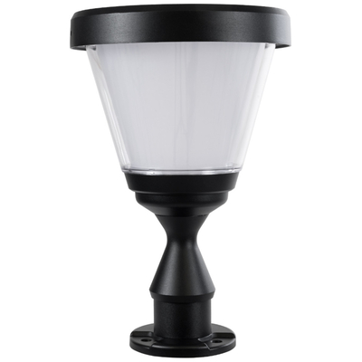 GloboStar® ARVENT 90534 Αυτόνομο Ηλιακό Φωτιστικό Κήπου - Κολωνάκι Αρχιτεκτονικού Φωτισμού Εξωτερικού Χώρου LED 10W 330lm 120° με Ενσωματωμένο Φωτοβολταϊκό Panel 6V 2W & Επαναφορτιζόμενη Μπαταρία Li-ion 3.2V 1800mAh με Αισθητήρα Ημέρας-Νύχτας - Αδιάβροχο IP65 - Σώμα Αλουμινίου & ABS - Φ24 x Υ36cm - Ψυχρό Λευκό 6000K - Μαύρο - 2 Χρόνια Εγγύηση