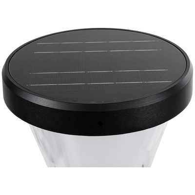 GloboStar® ARVENT 90534 Αυτόνομο Ηλιακό Φωτιστικό Κήπου - Κολωνάκι Αρχιτεκτονικού Φωτισμού Εξωτερικού Χώρου LED 10W 330lm 120° με Ενσωματωμένο Φωτοβολταϊκό Panel 6V 2W & Επαναφορτιζόμενη Μπαταρία Li-ion 3.2V 1800mAh με Αισθητήρα Ημέρας-Νύχτας - Αδιάβροχο IP65 - Σώμα Αλουμινίου & ABS - Φ24 x Υ36cm - Ψυχρό Λευκό 6000K - Μαύρο - 2 Χρόνια Εγγύηση