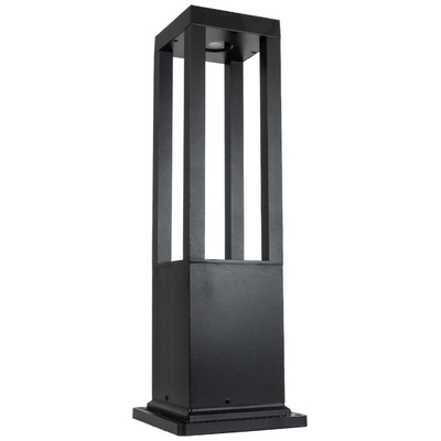 GloboStar® HONEYBEE 90541 Φωτιστικό Κήπου - Κολωνάκι Αρχιτεκτονικού Φωτισμού Εξωτερικού Χώρου LED 15W 1500lm 120° AC 220-240V - Αδιάβροχο IP65 - Σώμα Αλουμινίου & ABS - Μ20 x Π20 x Υ60cm - Θερμό Λευκό 2700K - Μαύρο - 2 Χρόνια Εγγύηση
