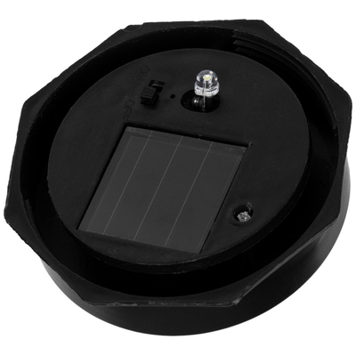 GloboStar® 71472 Αυτόνομο Ηλιακό Φωτιστικό LED SMD 1W 100lm με Ενσωματωμένη Μπαταρία 300mAh - Φωτοβολταϊκό Πάνελ με Αισθητήρα Ημέρας-Νύχτας Αδιάβροχο IP65 Φανάρι Κήπου Στρογγυλό Ψυχρό Λευκό 6000K