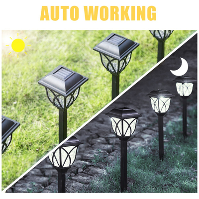 GloboStar® 85703 ΣΕΤ 6 Τεμαχίων Αυτόνομα Ηλιακά Φωτιστικά LED SMD 1W 100lm με Ενσωματωμένη Μπαταρία 600mAh - Φωτοβολταϊκό Πάνελ με Αισθητήρα Ημέρας-Νύχτας Αδιάβροχο IP65 Φανάρι Κήπου Τετράγωνο Λευκό Λευκό 6000K