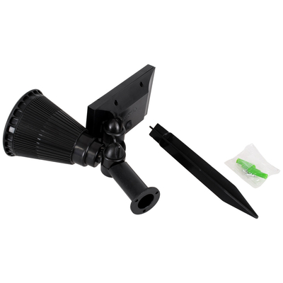 GloboStar® 85709 Μαύρο Προβολάκι Σποτ Κήπου Πλαστικό Καρφωτό LED HIGH POWER 8W 800lm με Ενσωματωμένη Μπαταρία 2200mAh - Φωτοβολταϊκό Πάνελ με Αισθητήρα Ημέρας-Νύχτας Αδιάβροχo IP67 Θερμό Λευκό 3000K