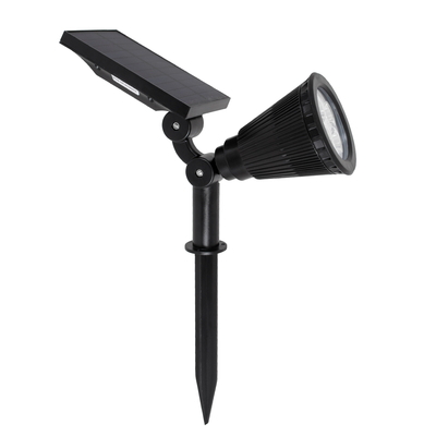 GloboStar® 85710 Μαύρο Προβολάκι Σποτ Κήπου Πλαστικό Καρφωτό LED HIGH POWER 8W 800lm με Ενσωματωμένη Μπαταρία 2200mAh - Φωτοβολταϊκό Πάνελ με Αισθητήρα Ημέρας-Νύχτας Αδιάβροχo IP67 Ψυχρό Λευκό 6000K