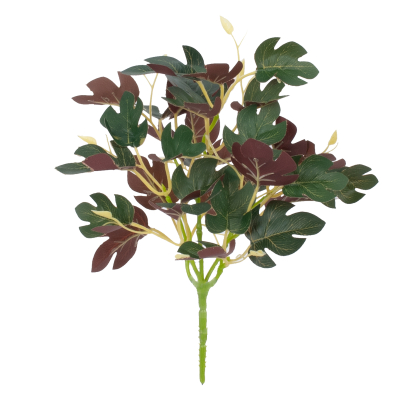 GloboStar® BELLYACHE BUSH 78219 Τεχνητό Φυτό Γιατρόφα - Μπουκέτο Διακοσμητικών Φυτών - Κλαδιών με Φύλλωμα Πράσινο - Κίτρινο - Κόκκινο Υ28cm