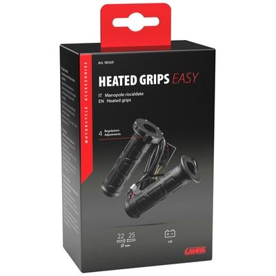 ΧΕΡΟΥΛΙΑ MOTO ΘΕΡΜΑΙΝΟΜΕΝΑ 12V HEATED GRIPS EASY ΜΑΥΡΑ 4 ΕΠΙΠΕΔΩΝ ΘΕΡΜΑΝΣΗΣ LAMPA - 2 ΤΕΜ.